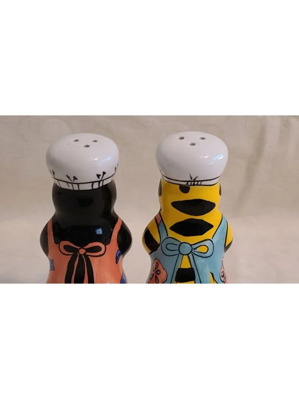 Candace Reiter Catzilla Chef Cat SALT and PEPPER Shakers